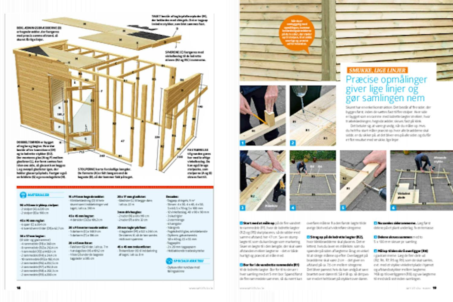 Bygning af skur tegning Byg selv skur tegninger